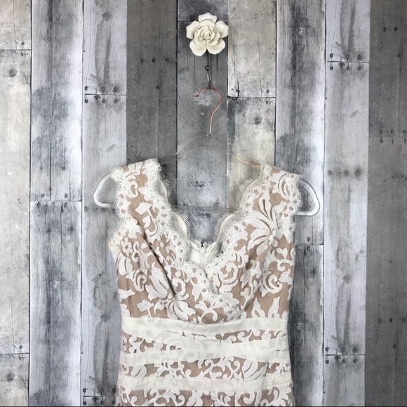 Tadashi Shoji Lace & Tulle Sheath Dress Sz 2 EUC - Picture 3 of 8